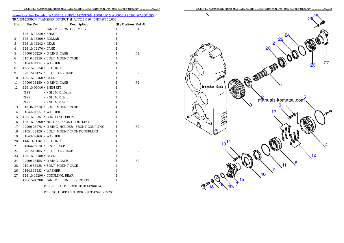 Protected: WA600-1L SUPPLEMENT S/N 10001-UP & A10003-A10390 Partsbook