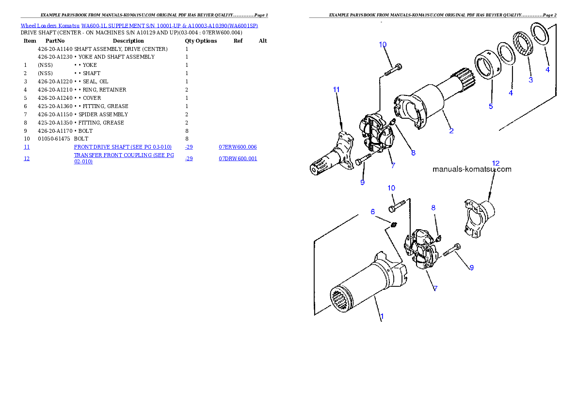 Protected: WA600-1L SUPPLEMENT S/N 10001-UP & A10003-A10390 Partsbook