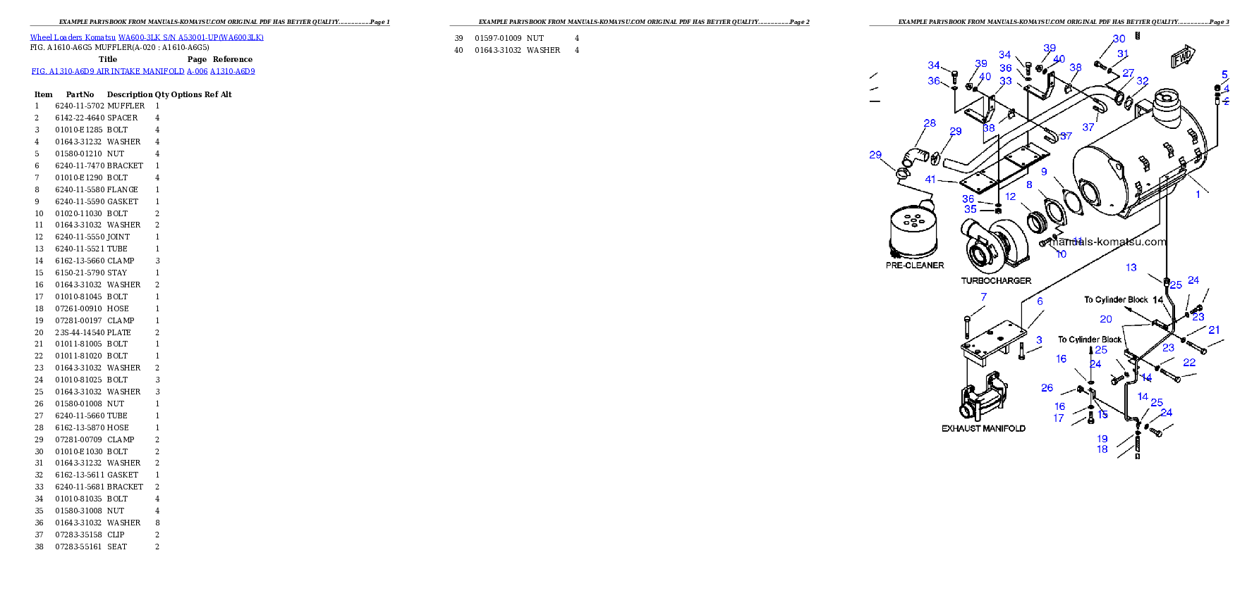 Protected: WA600-3LK S/N A53001-UP Partsbook