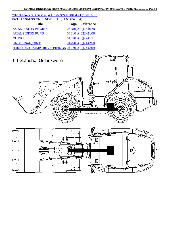 Protected: WA65-5 S/N H50051 – Up Partsbook