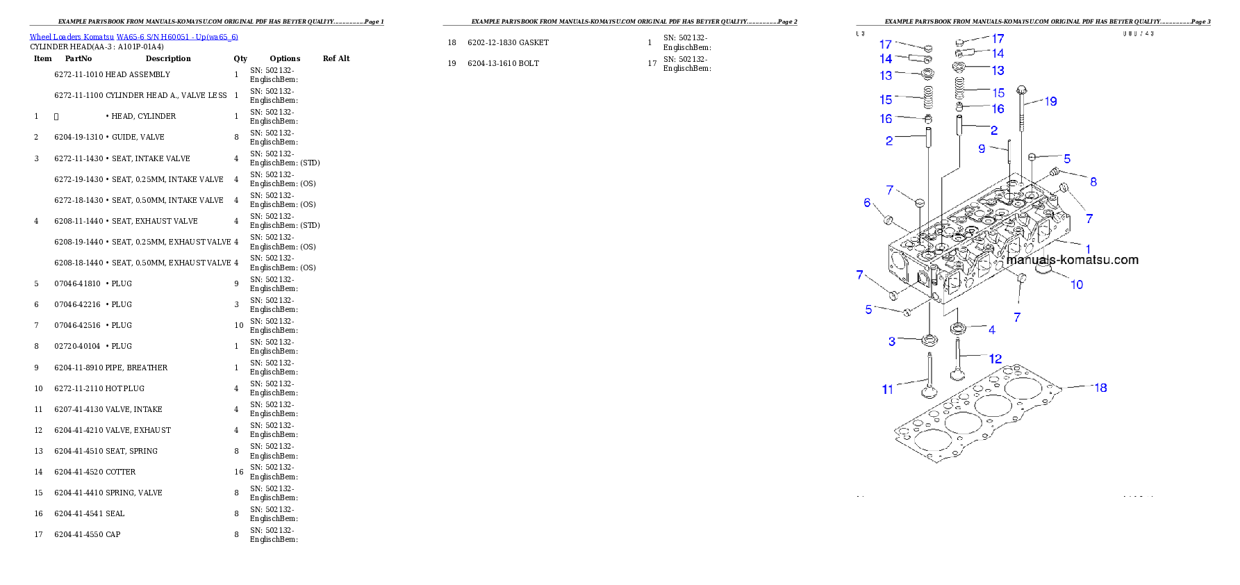 WA65-6 S/N H60051 - Up Partsbook