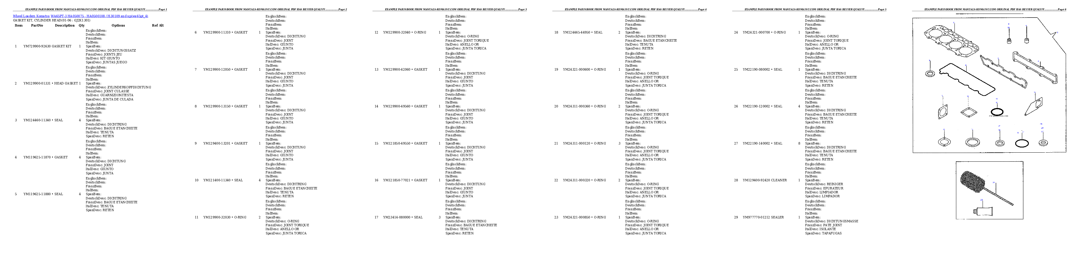 Protected: WA65PT-3 HA050075 – HA0500108 / H30109 and up Partsbook