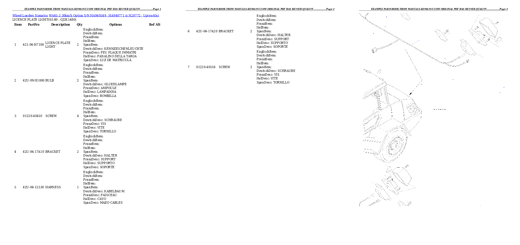 Protected: WA65-3 30km/h Option S/N HA940549 – HA940771 & H20772 – Up Partsbook