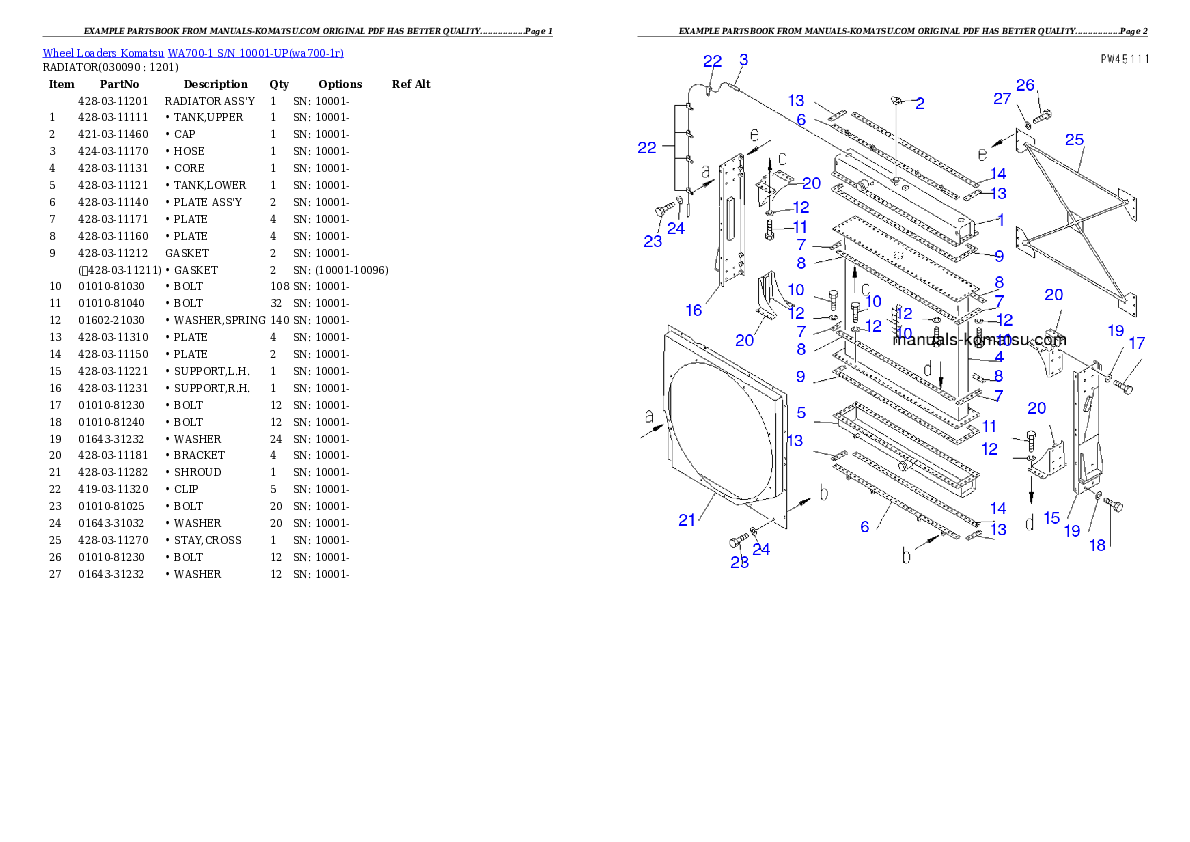 Protected: WA700-1 S/N 10001-UP (-50cent. Spec.) Partsbook