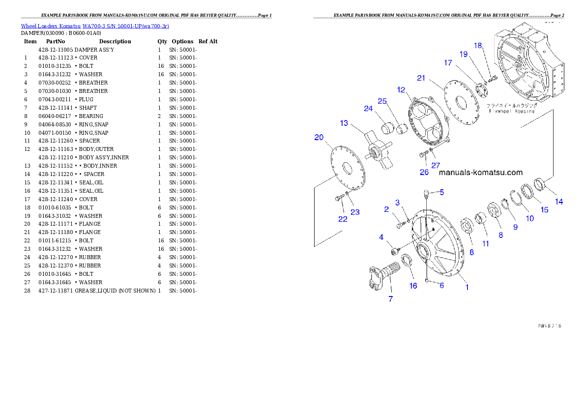 Protected: WA700-3 S/N 50001-UP Partsbook