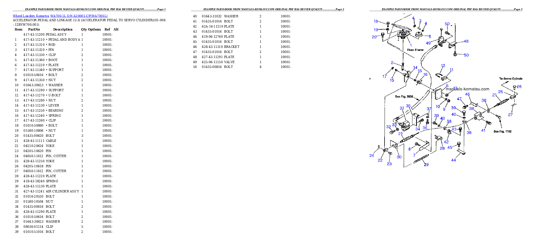 Protected: WA700-1L S/N A20001-UP Partsbook
