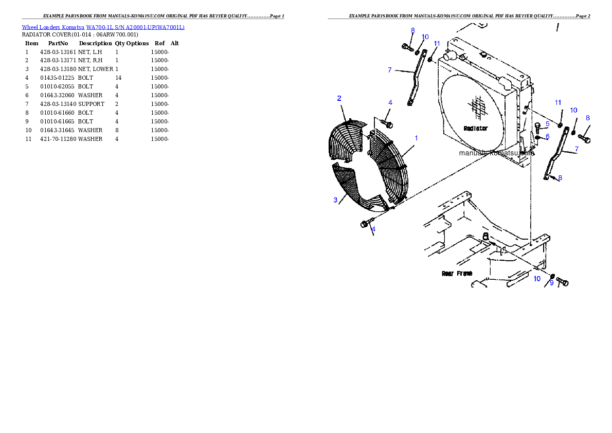 Protected: WA700-1L S/N A20001-UP Partsbook