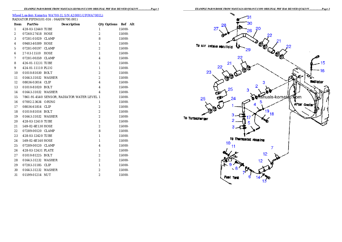 Protected: WA700-1L S/N A20001-UP Partsbook