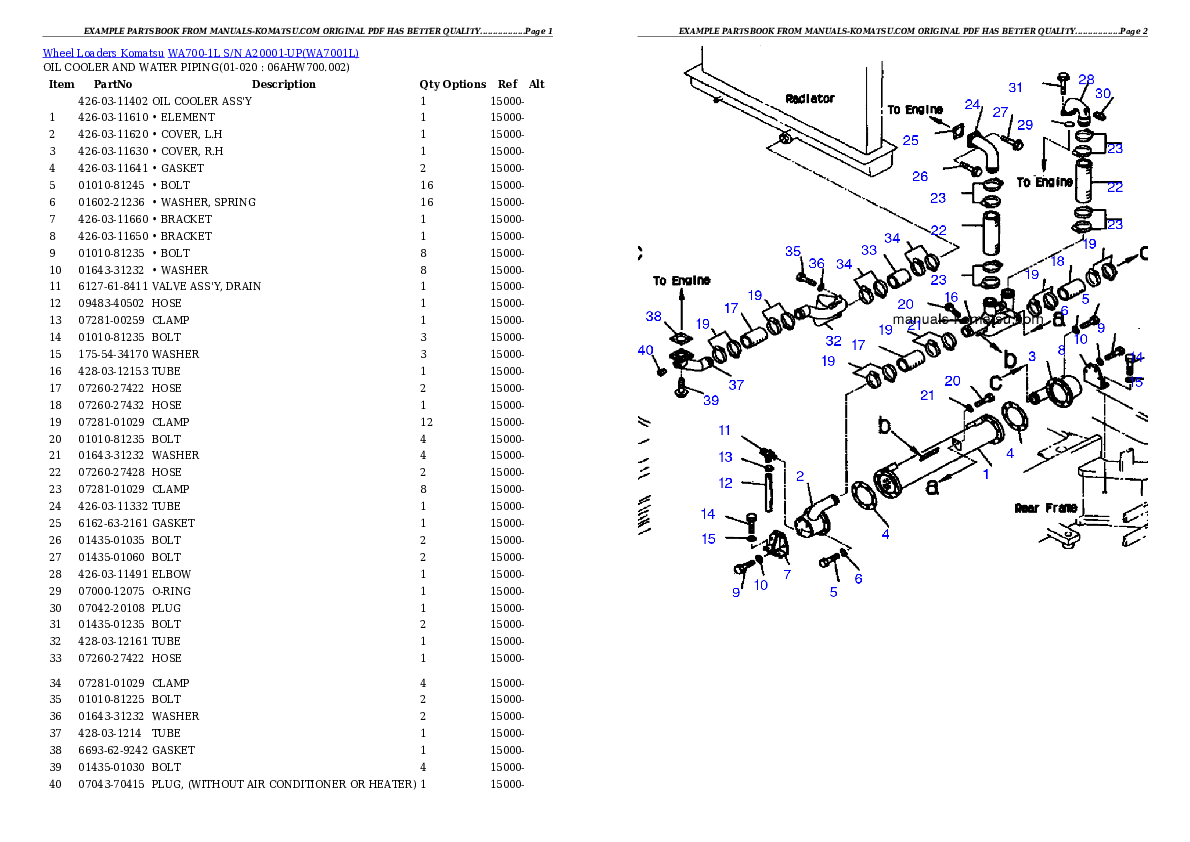 Protected: WA700-1L S/N A20001-UP Partsbook