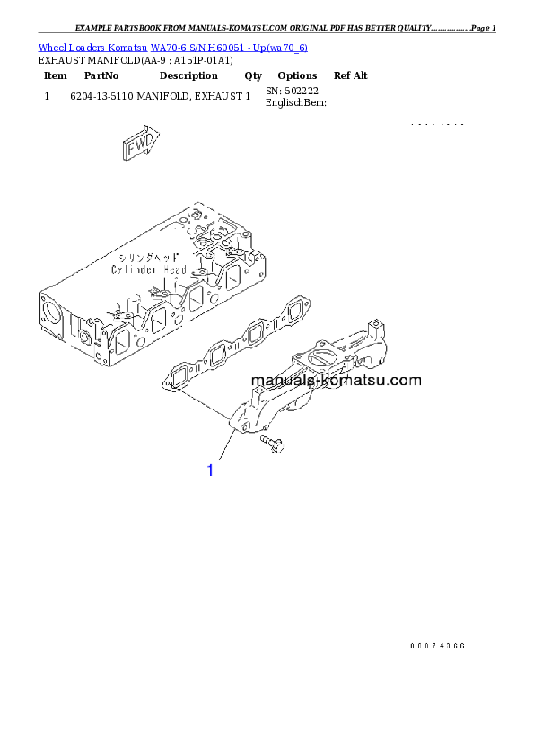 Protected: WA70-6 S/N H60051 – Up Partsbook