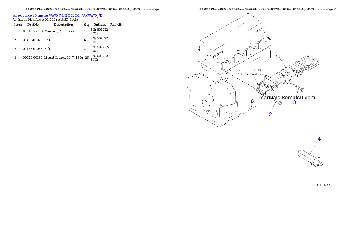 Protected: WA70-7 S/N H62051 – Up Partsbook