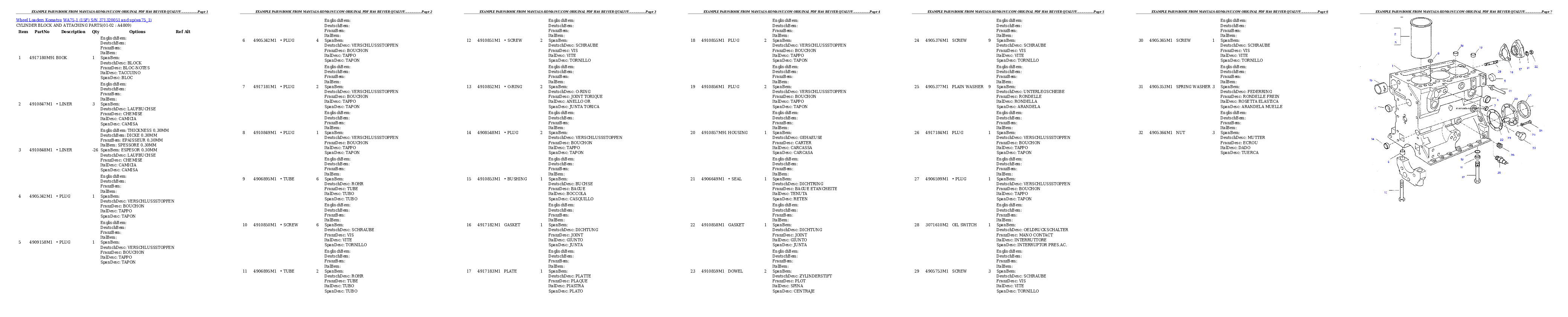 Protected: WA75-1 (15F) S/N 371320051 and up Partsbook