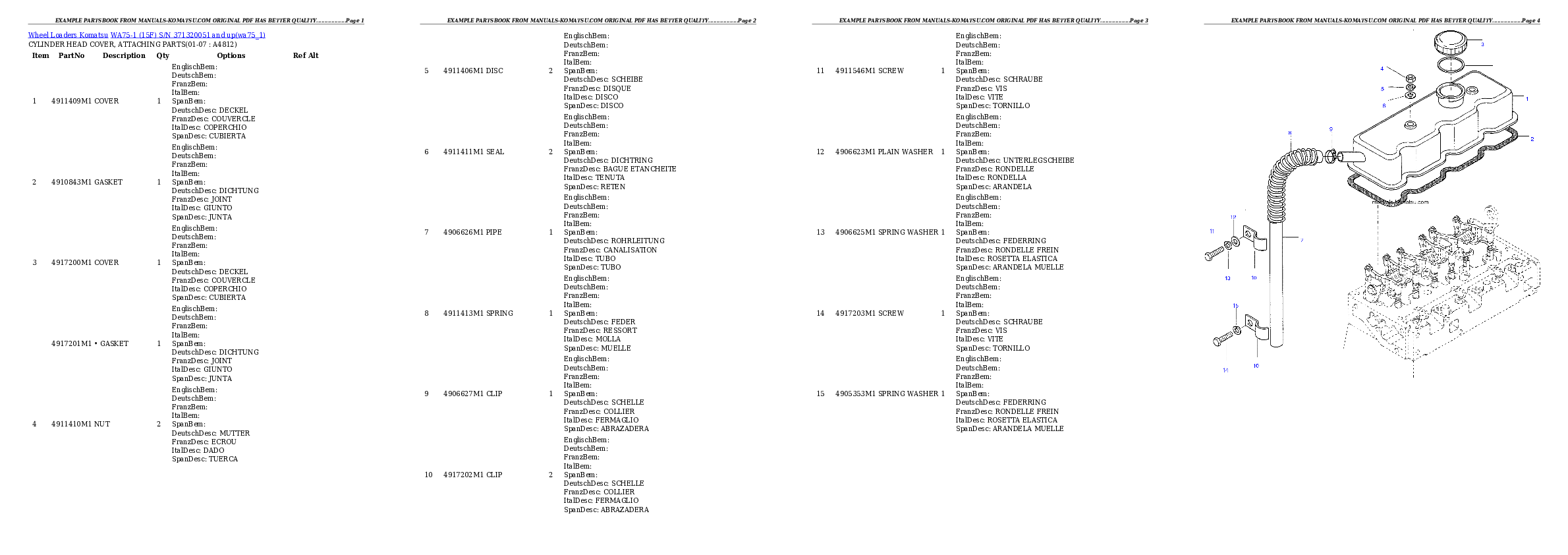 Protected: WA75-1 (15F) S/N 371320051 and up Partsbook