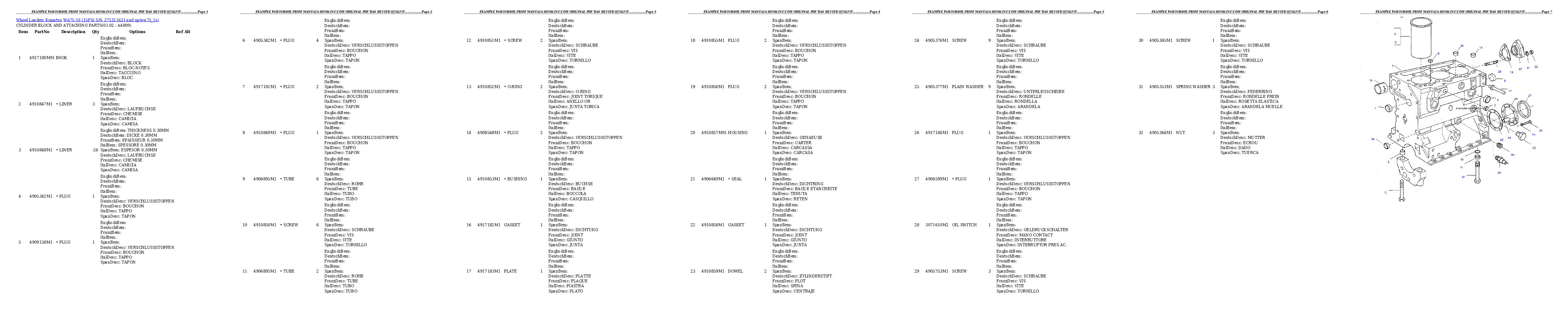 Protected: WA75-1S (15FS) S/N 371321631 and up Partsbook