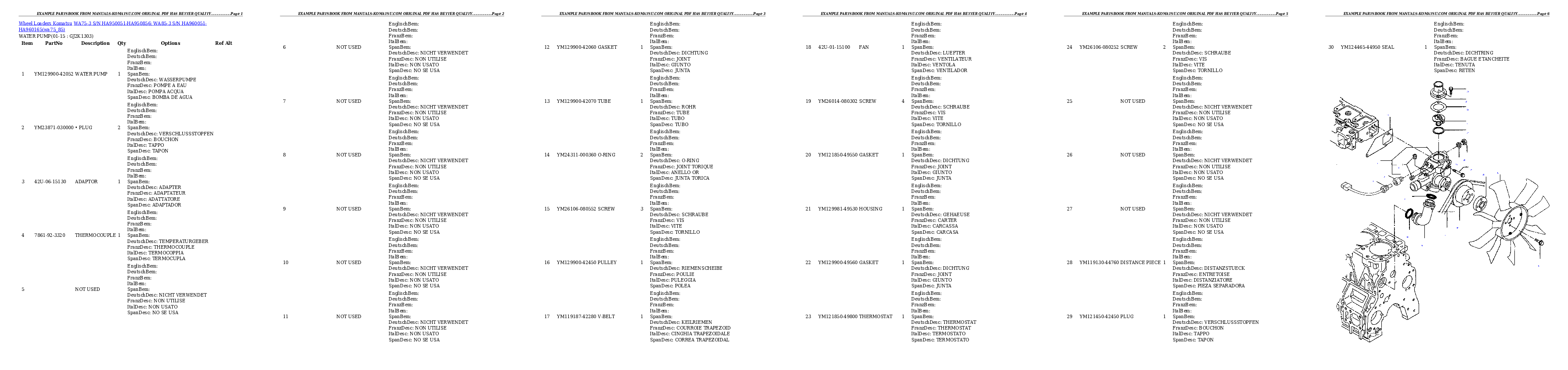 Protected: WA75-3 S/N HA950051-HA950856; WA85-3 S/N HA960051-HA960165 Partsbook