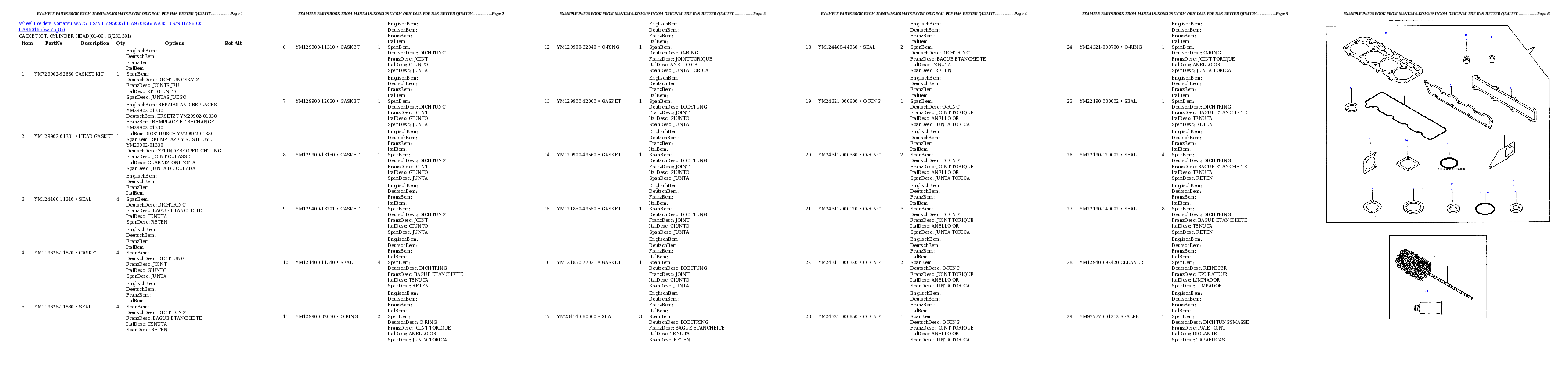 Protected: WA75-3 S/N HA950051-HA950856; WA85-3 S/N HA960051-HA960165 Partsbook