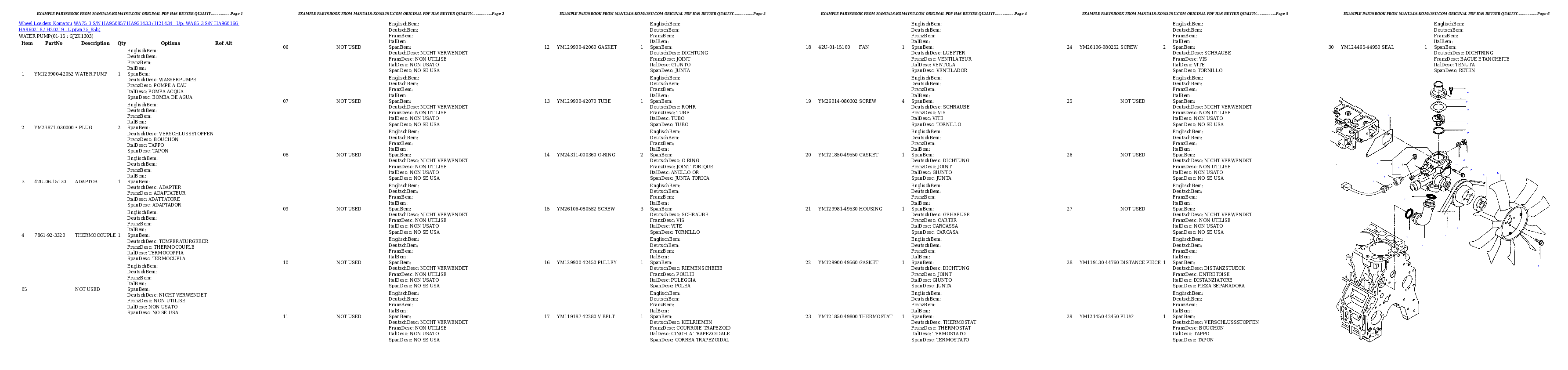 Protected: WA75-3 S/N HA950857-HA951433 / H21434 – Up; WA85-3 S/N HA960166-HA960218 / H20219 – Up Partsbook