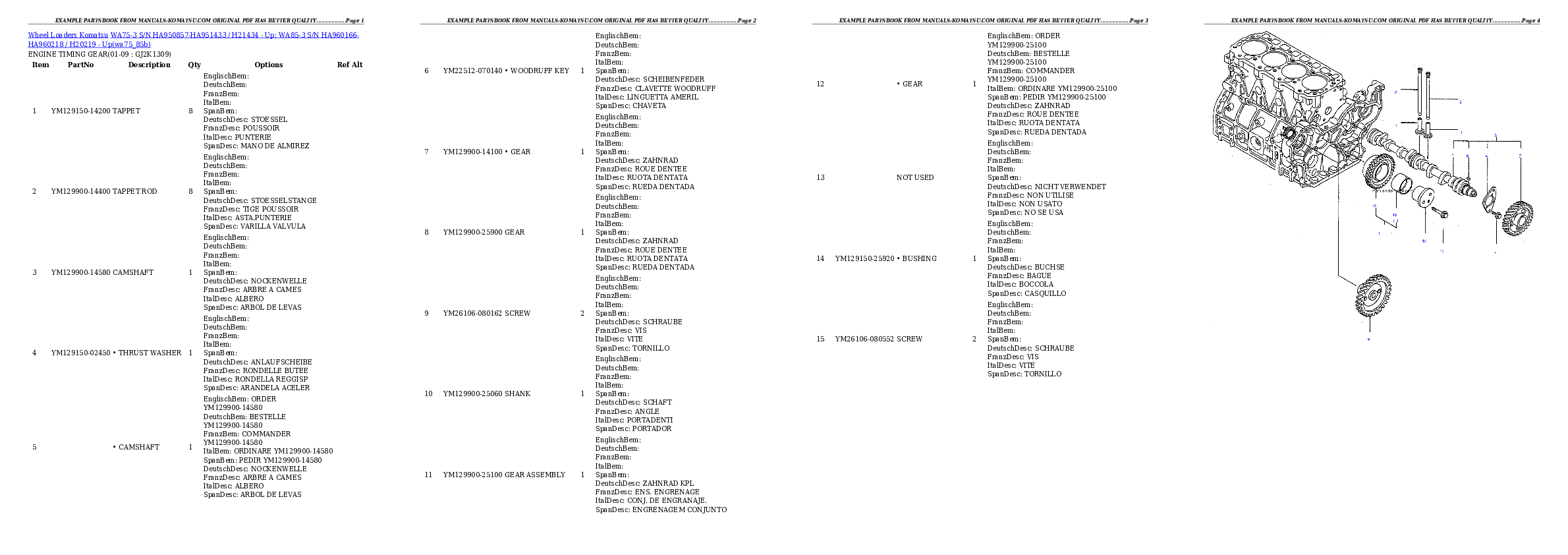 Protected: WA75-3 S/N HA950857-HA951433 / H21434 – Up; WA85-3 S/N HA960166-HA960218 / H20219 – Up Partsbook