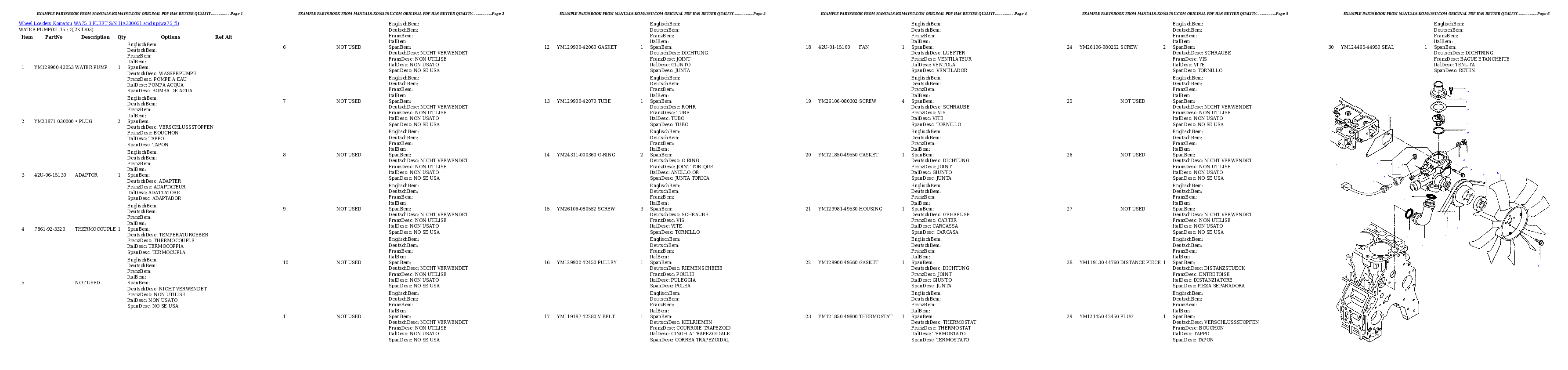 Protected: WA75-3 FLEET S/N HA300051 and up Partsbook