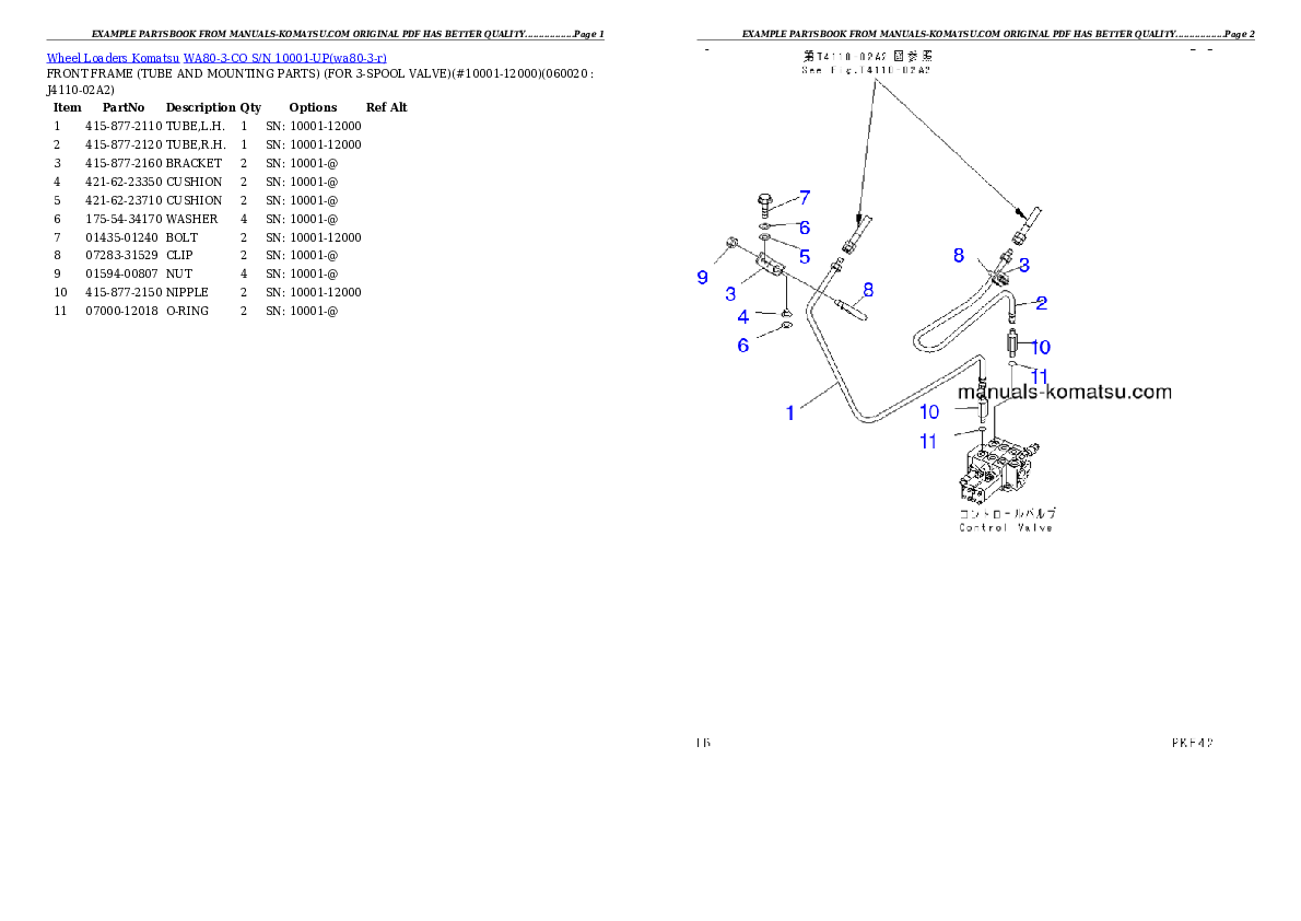 Protected: WA80-3-CO S/N 10001-UP Partsbook