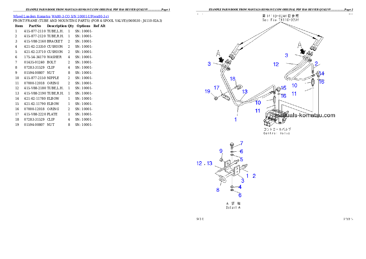Protected: WA80-3-CO S/N 10001-UP Partsbook