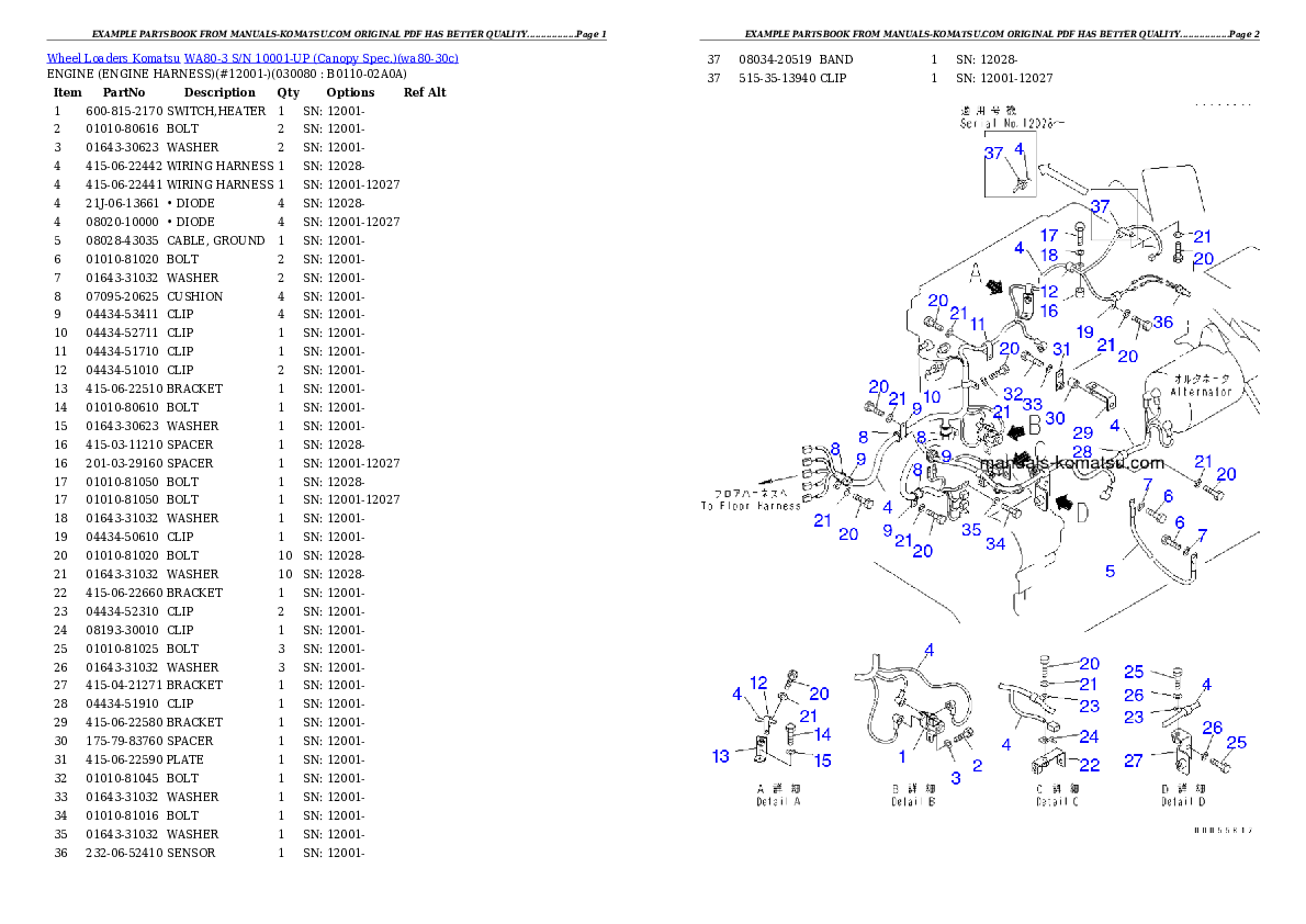 Protected: WA80-3 S/N 10001-UP (Canopy Spec.) Partsbook