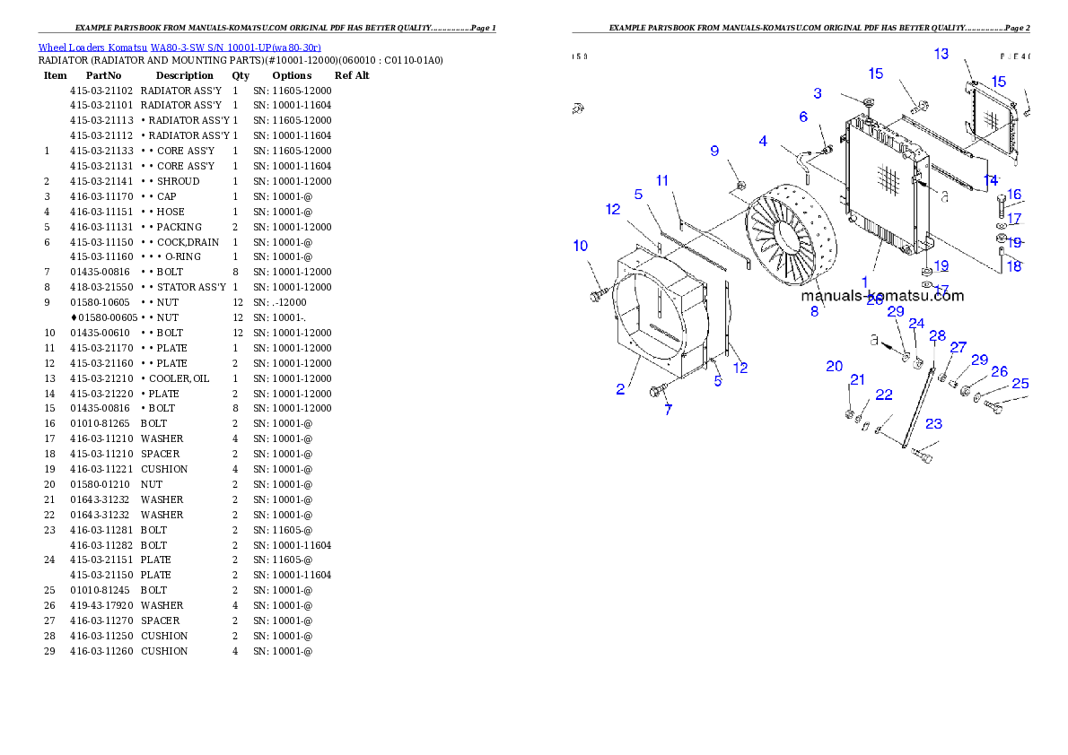 Protected: WA80-3-SW S/N 10001-UP Partsbook