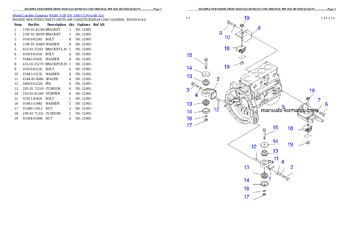 Protected: WA80-3-CB S/N 10001-UP Partsbook