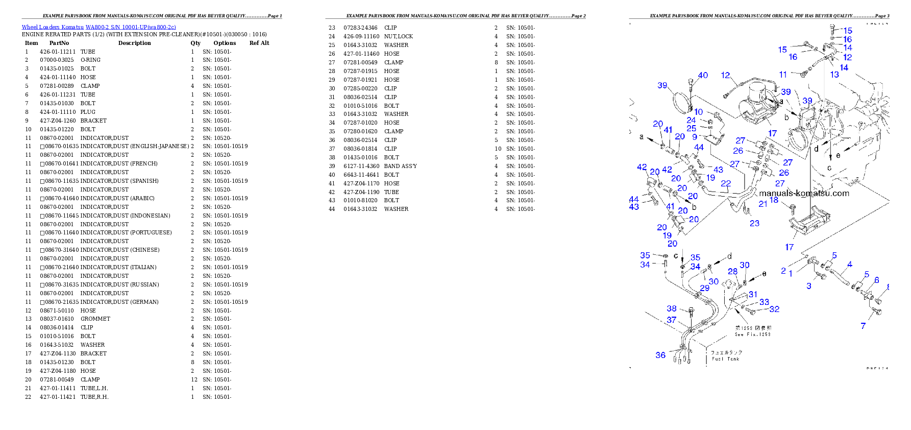 Protected: WA800-2 S/N 10001-UP Partsbook
