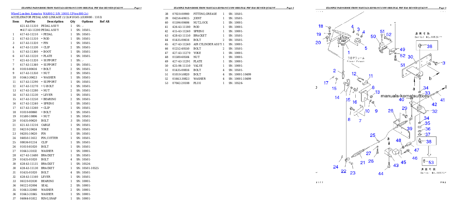 Protected: WA800-2 S/N 10001-UP Partsbook