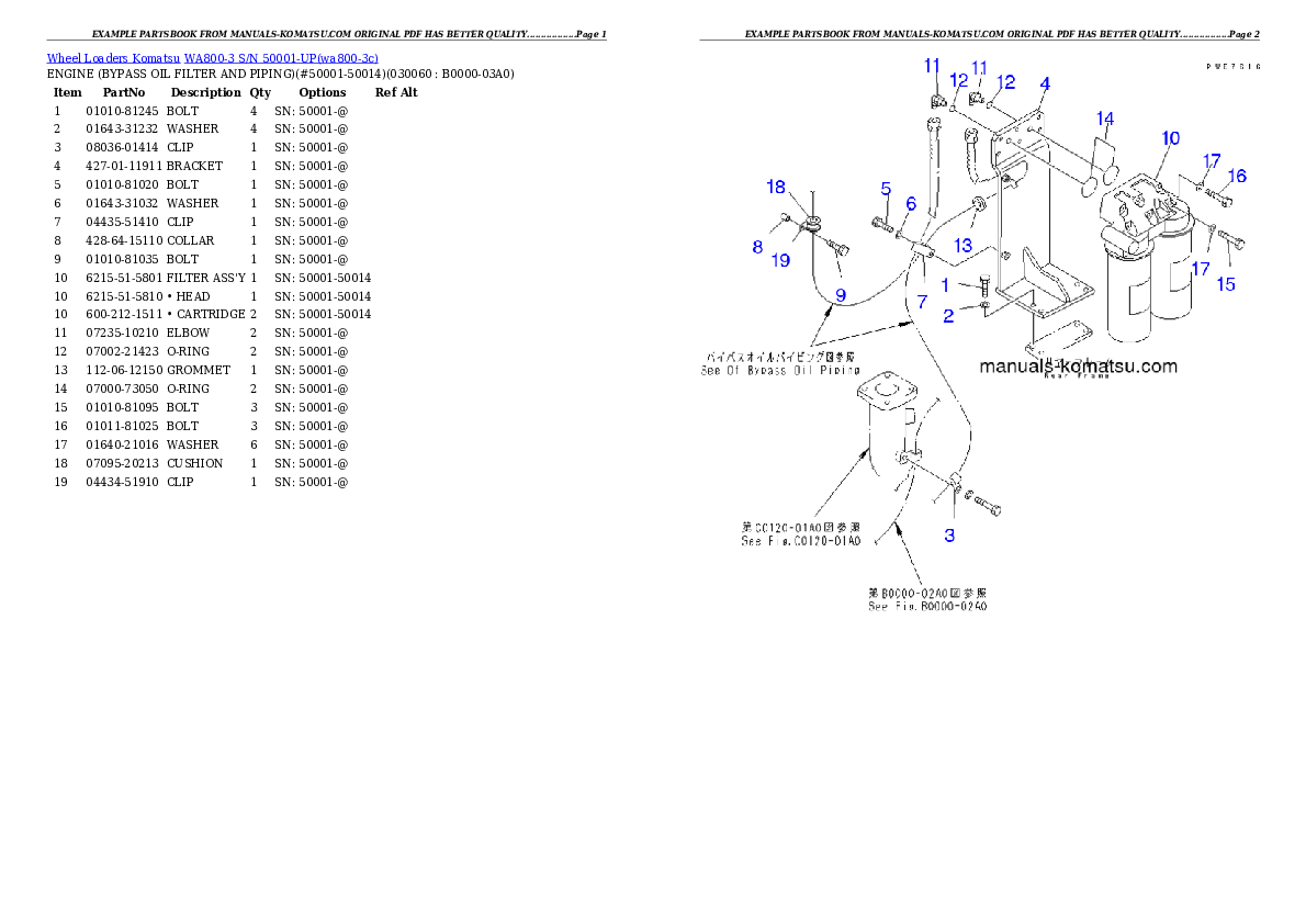 Protected: WA800-3 S/N 50001-UP Partsbook