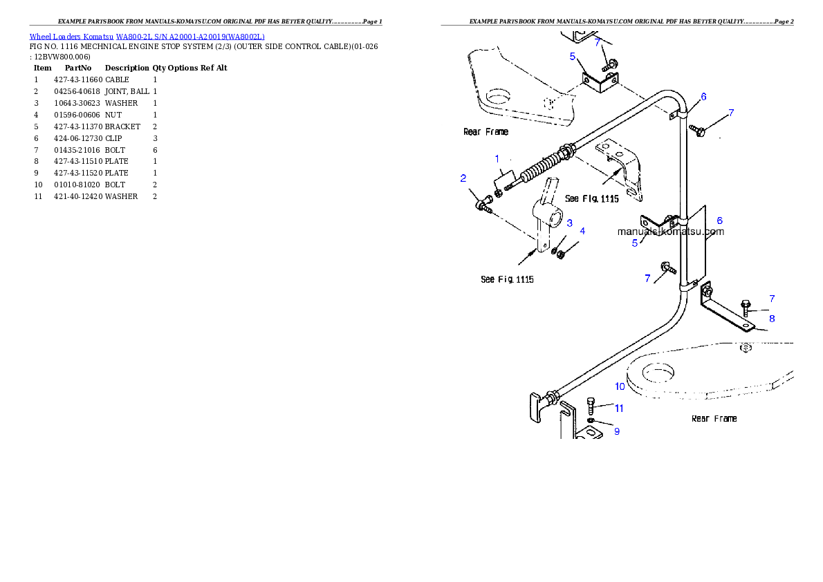 Protected: WA800-2L S/N A20001-A20019 Partsbook