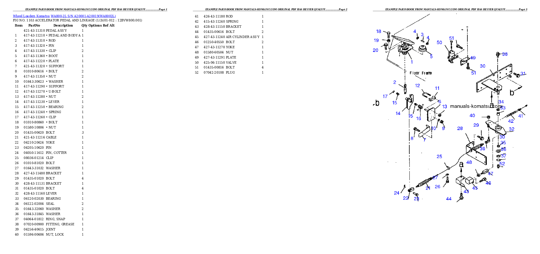 Protected: WA800-2L S/N A20001-A20019 Partsbook