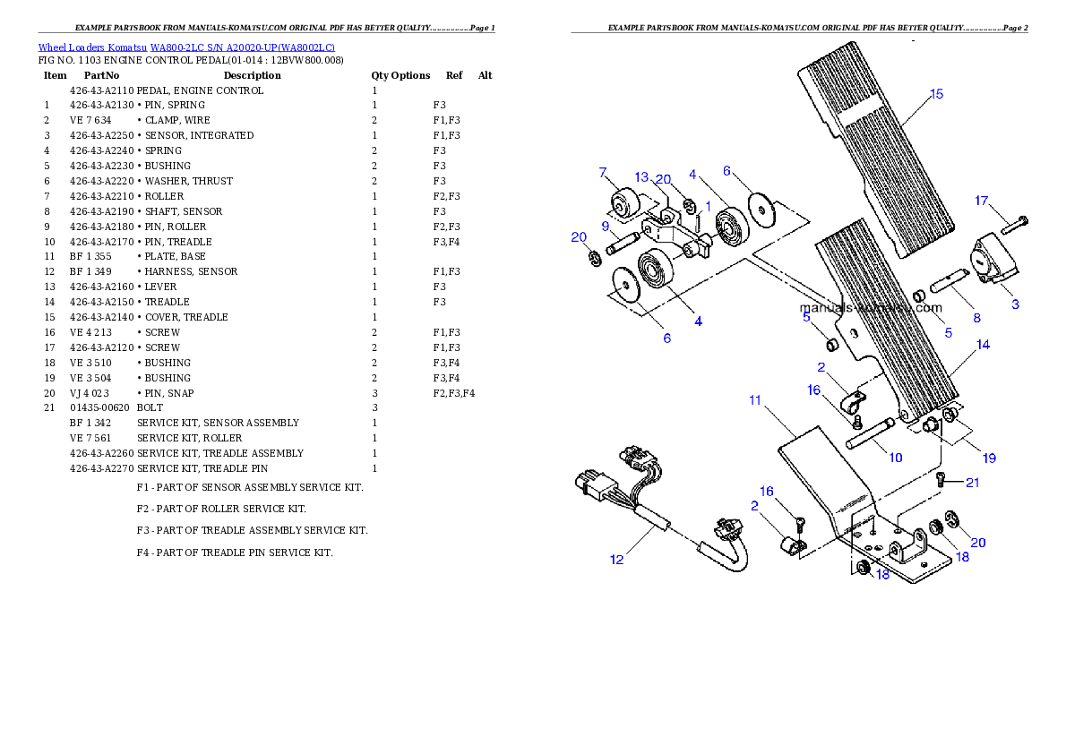 Protected: WA800-2LC S/N A20020-UP Partsbook