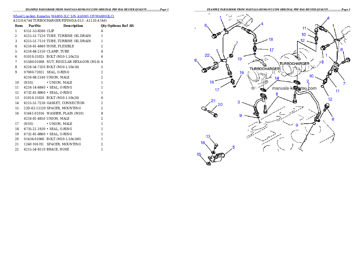 Protected: WA800-3LC S/N A50001-UP Partsbook