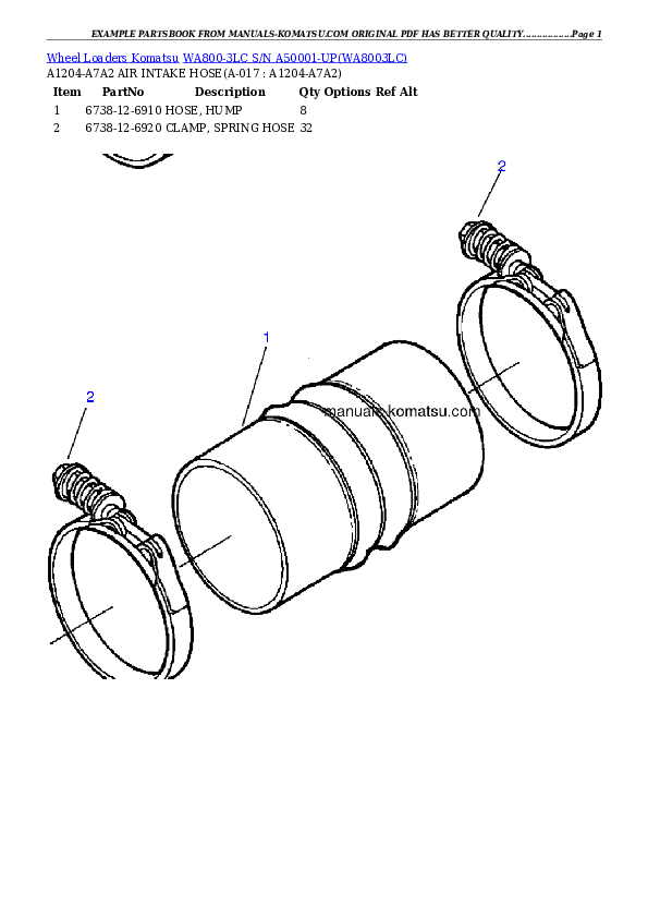 Protected: WA800-3LC S/N A50001-UP Partsbook