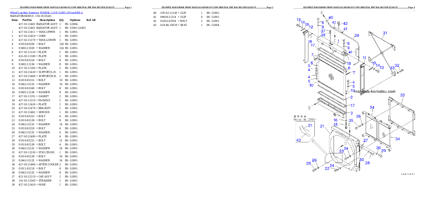 Protected: WA800L-3 S/N 52001-UP Partsbook