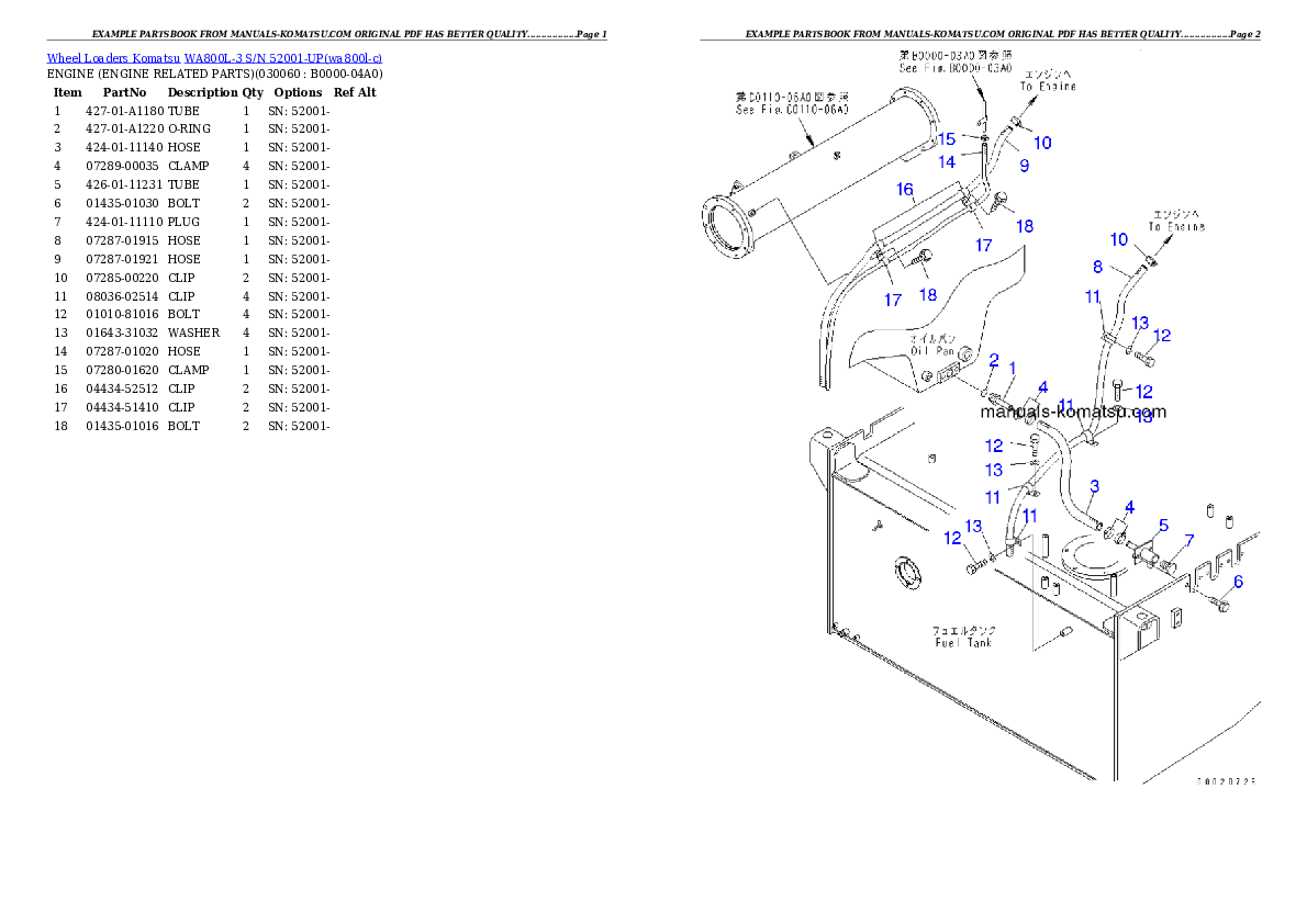 Protected: WA800L-3 S/N 52001-UP Partsbook