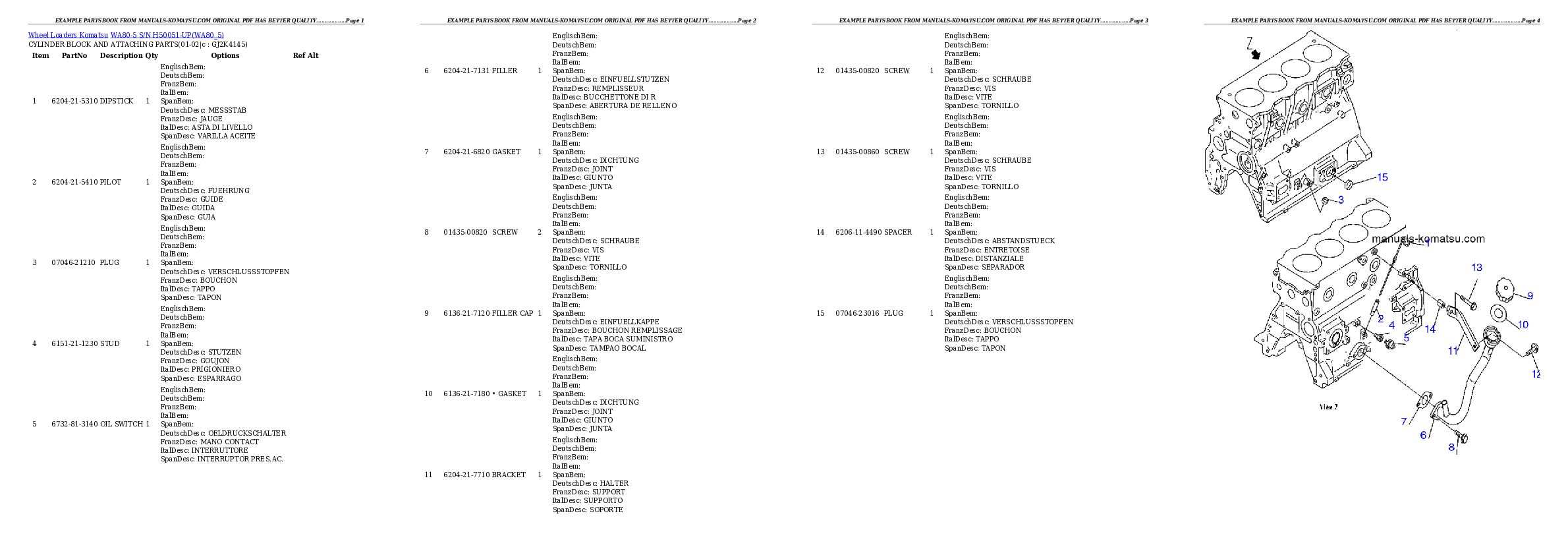 Protected: WA80-5 S/N H50051-UP Partsbook