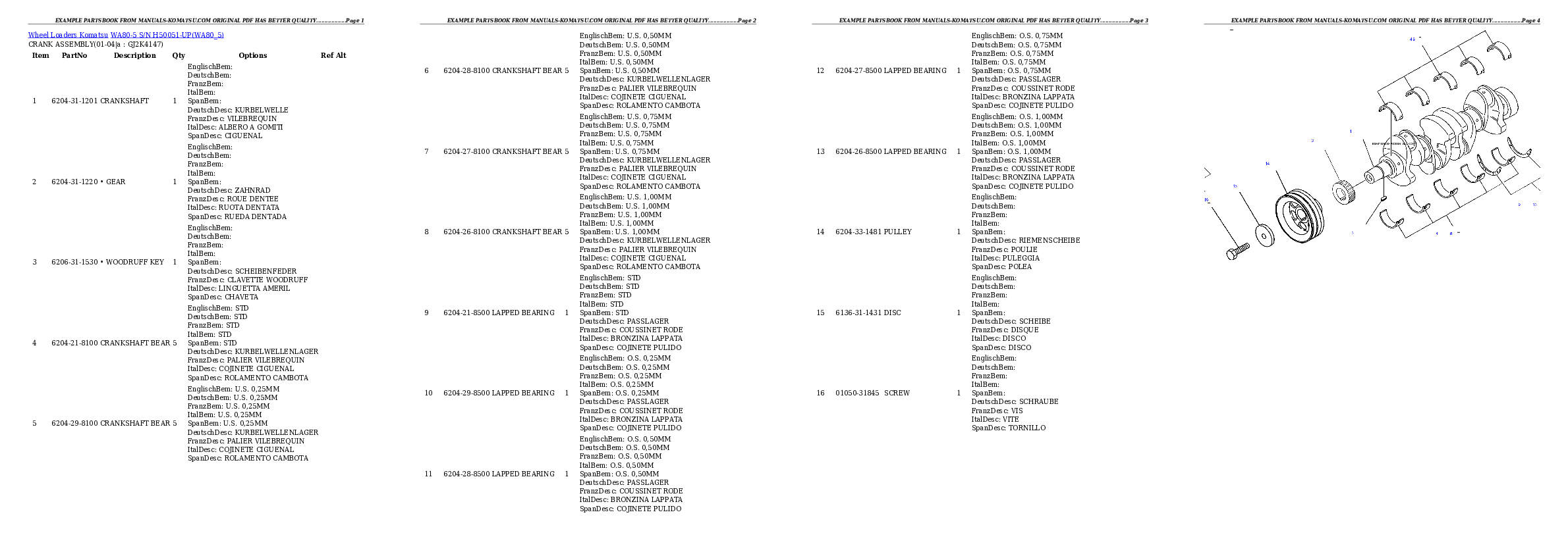 Protected: WA80-5 S/N H50051-UP Partsbook