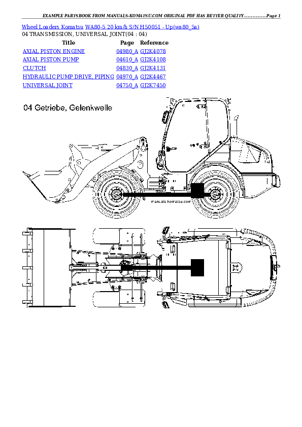 Protected: WA80-5 20 km/h S/N H50051 – Up Partsbook