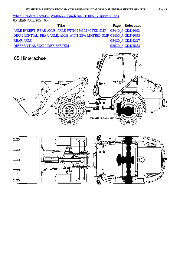 Protected: WA80-5 20 km/h S/N H50051 – Up Partsbook