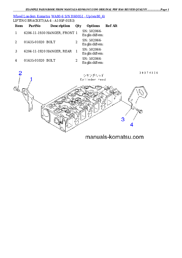 Protected: WA80-6 S/N H60051 – Up Partsbook