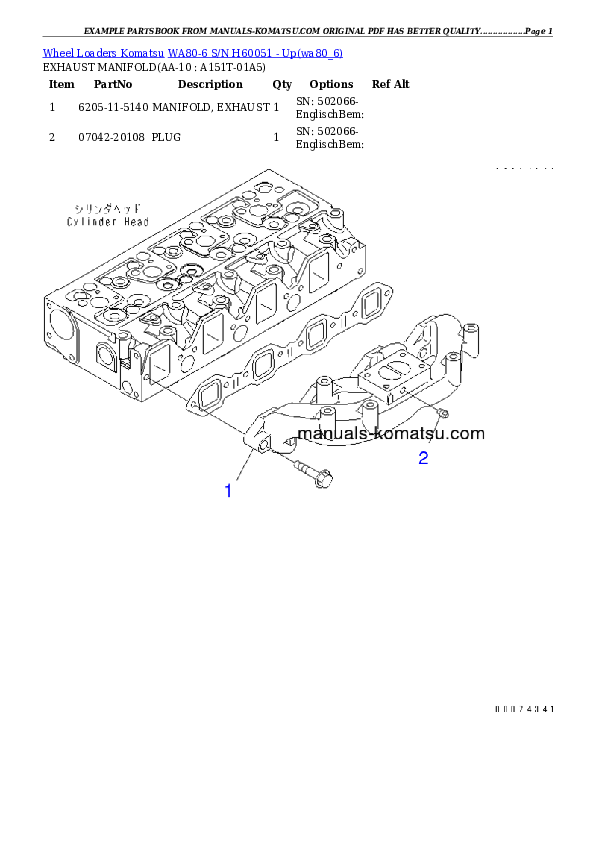 Protected: WA80-6 S/N H60051 – Up Partsbook