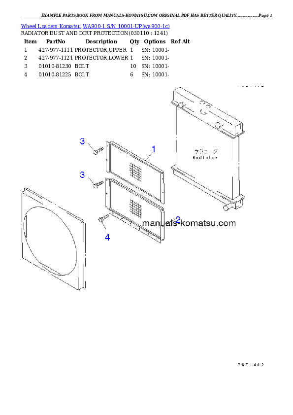 Protected: WA900-1 S/N 10001-UP Partsbook