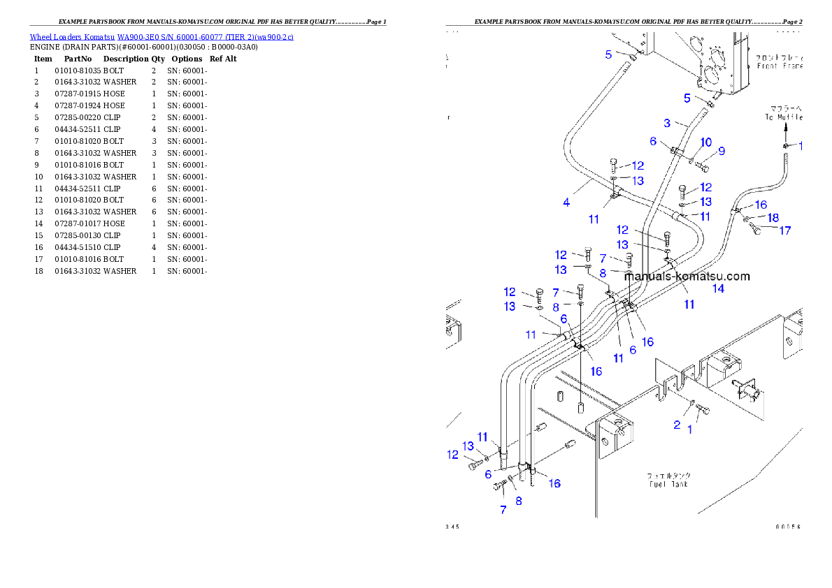 Protected: WA900-3E0 S/N 60001-60077 (TIER 2) Partsbook
