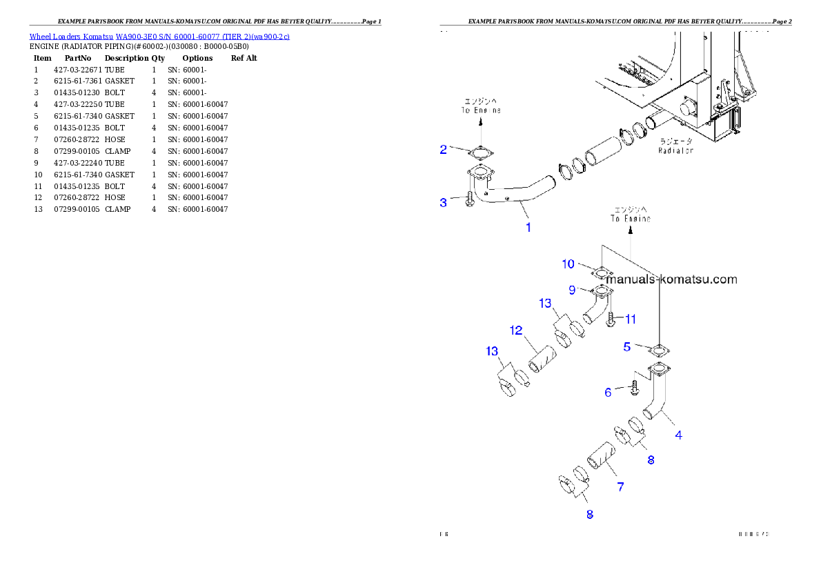 Protected: WA900-3E0 S/N 60001-60077 (TIER 2) Partsbook