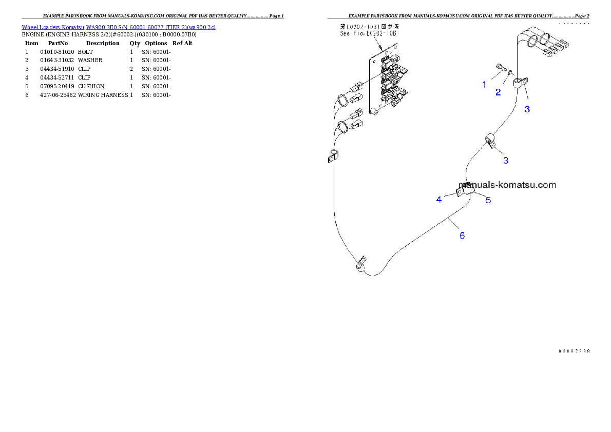 Protected: WA900-3E0 S/N 60001-60077 (TIER 2) Partsbook