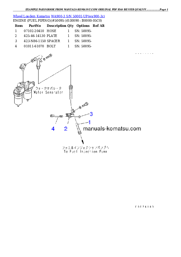 Protected: WA900-3 S/N 50001-UP Partsbook