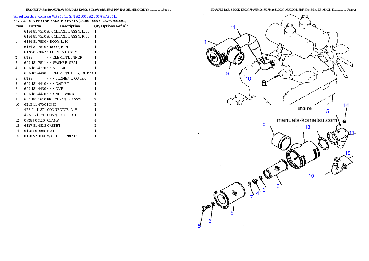Protected: WA900-1L S/N A20001-A20007 Partsbook